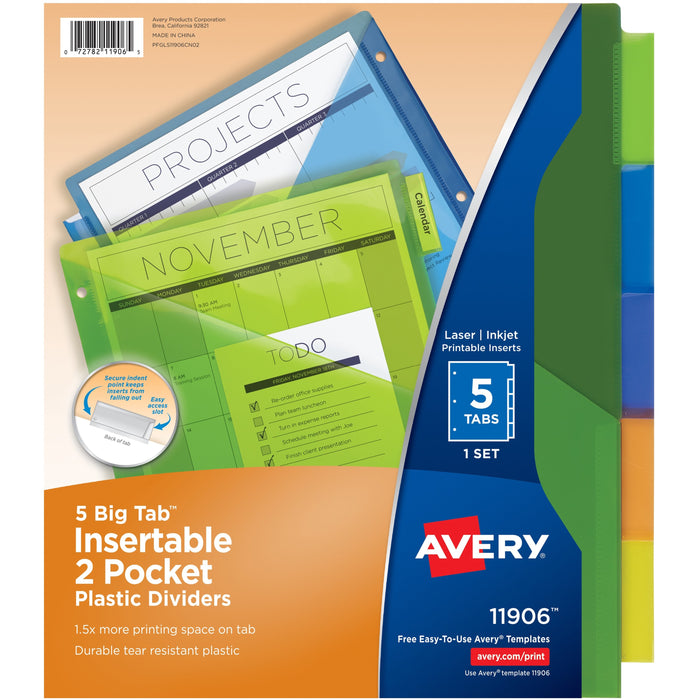 Avery&reg; Big Tab Insertable 2-Pocket Dividers - AVE11906