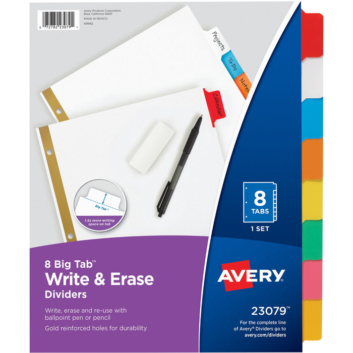 Avery&reg; Big Tab Write & Erase Dividers - AVE23079