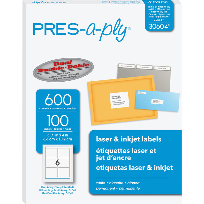 PRES-a-ply White Labels - AVE30604