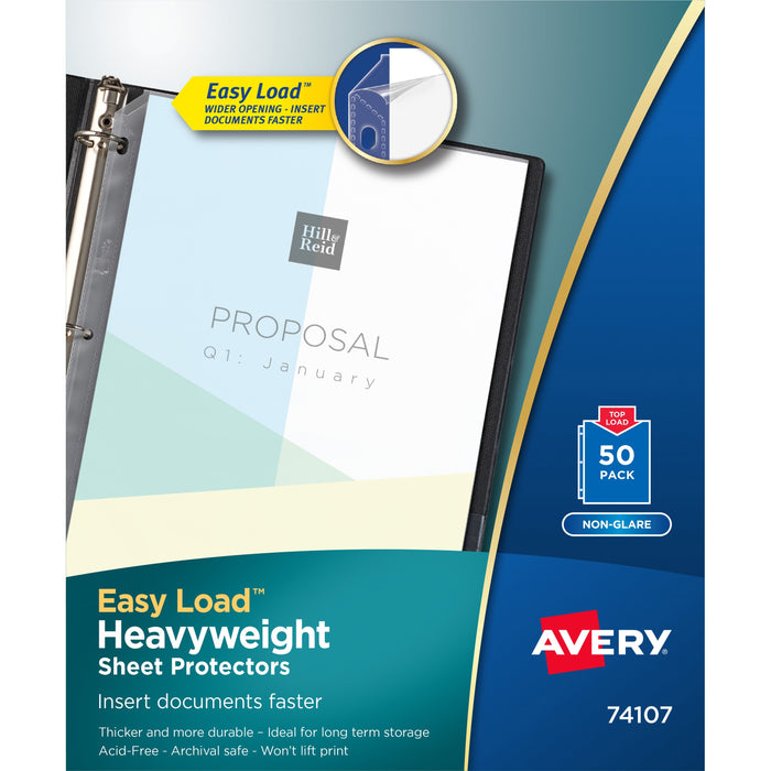 Avery&reg; Non-Glare Heavyweight Sheet Protectors - AVE74107