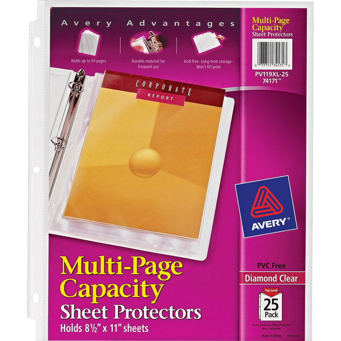 Avery&reg; Diamond Clear Multi-Page Capacity Sheet Protectors - AVE74171