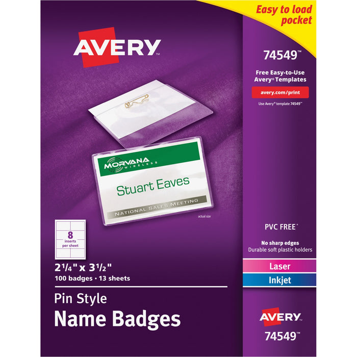 Avery&reg; Pin-Style Name Badges - AVE74549