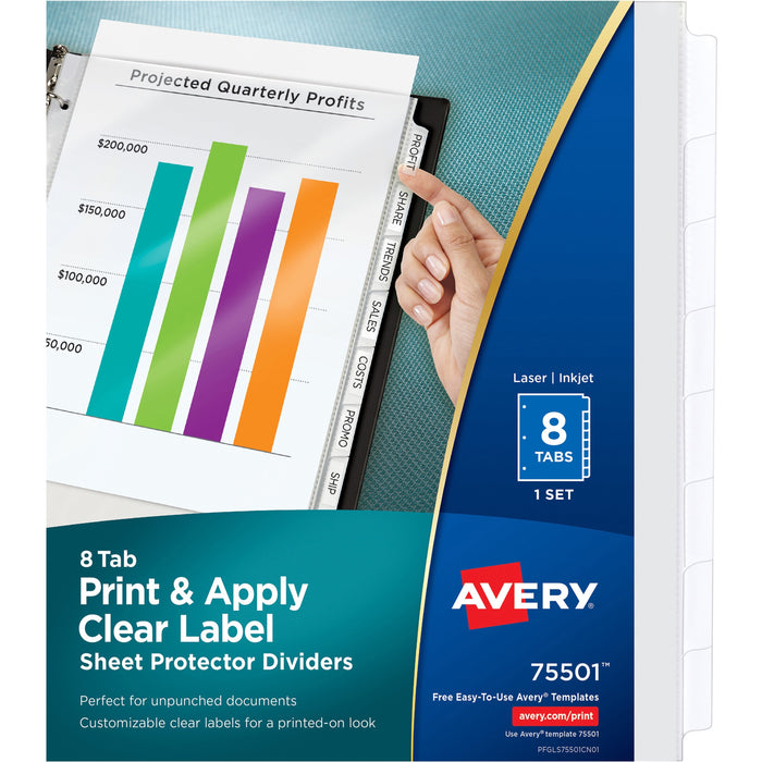 Avery&reg; Print & Apply Sheet Protector Dividers - AVE75501