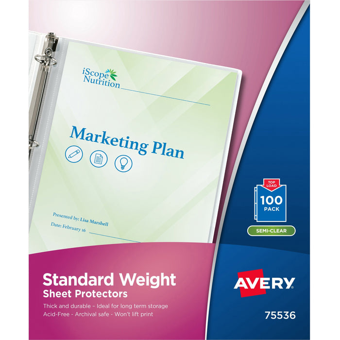 Avery&reg; Standard Weight Sheet Protectors - AVE75536