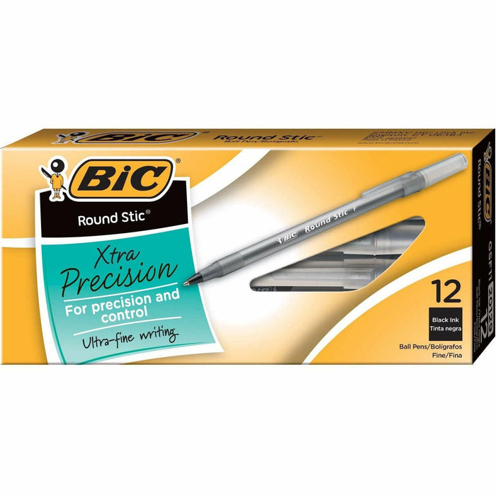 BIC Round Stic Ballpoint Pens - BICGSF11BK