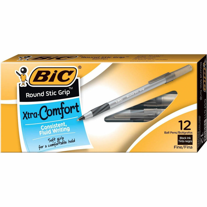 BIC Fine Point Round Stic Pens - BICGSFG11BK