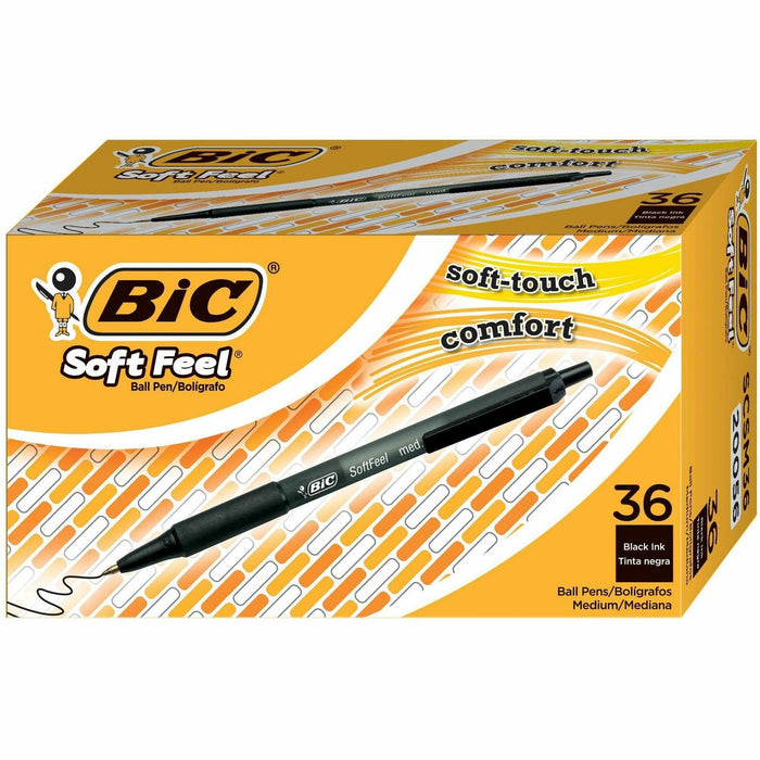 BIC SoftFeel Retractable Ball Pens - BICSCSM11BK