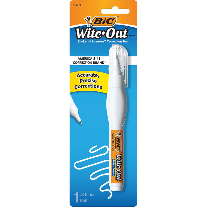 BIC Shake 'n Squeeze Correction Pen, White, 1 Pack - BICWOSQPP11