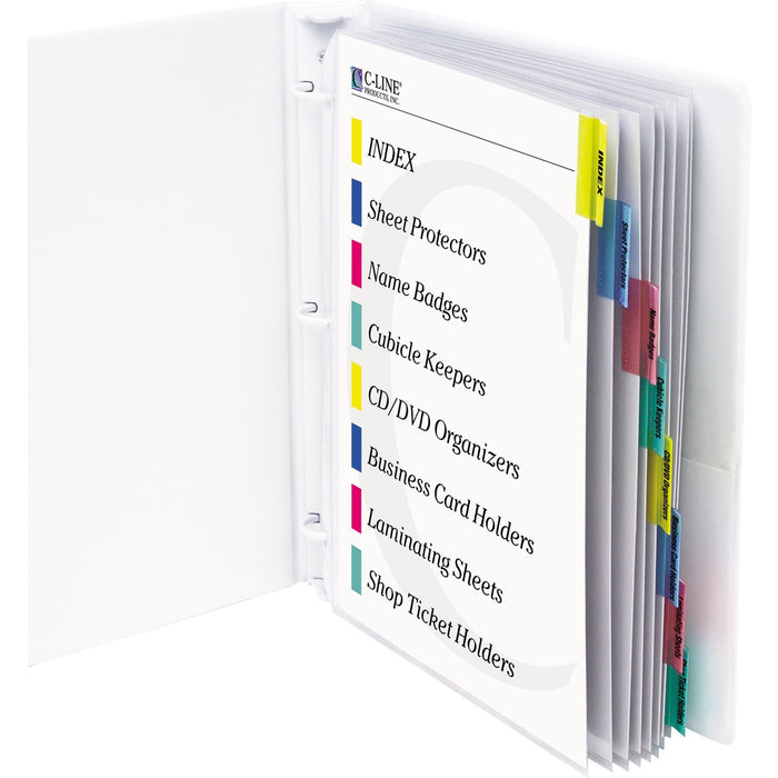 C-Line Heavyweight Poly Sheet Protectors with Index Tabs - CLI05580