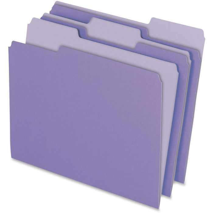 Pendaflex 1/3 Tab Cut Letter Recycled Top Tab File Folder - PFX15213LAV