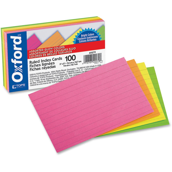 Oxford Neon Index Cards - OXF40279