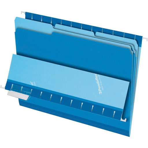 Pendaflex 1/3 Tab Cut Letter Recycled Top Tab File Folder - PFX421013BLU TOPS Products