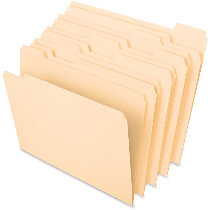 Pendaflex Essentials 1/5 Tab Cut Letter Recycled Top Tab File Folder - PFX75215