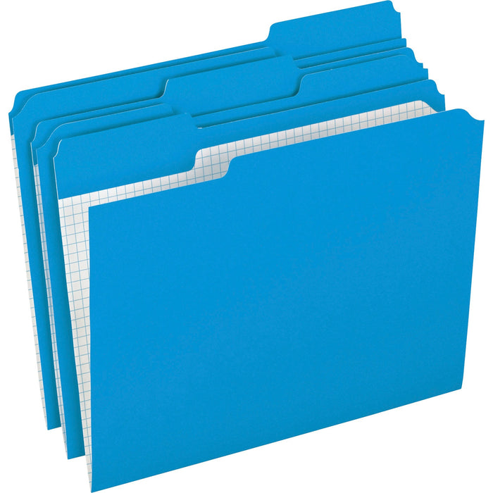 Pendaflex 1/3 Tab Cut Letter Recycled Top Tab File Folder - PFXR15213BLU