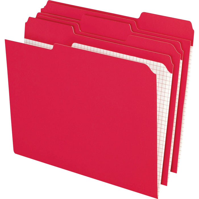 Pendaflex 1/3 Tab Cut Letter Recycled Top Tab File Folder - PFXR15213RED