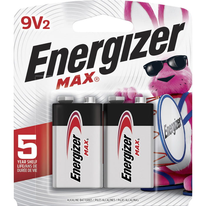Energizer MAX Alkaline 9 Volt Batteries, 2 Pack - EVE522BP2