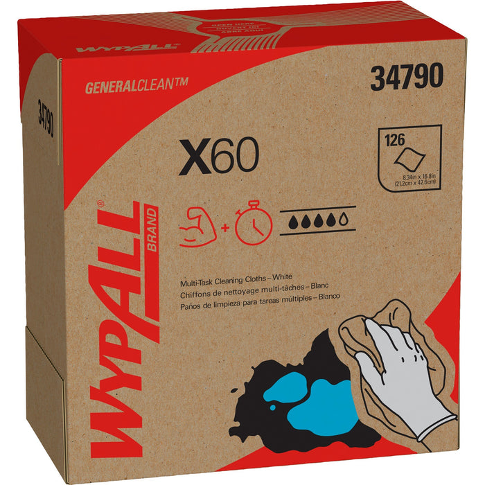 Wypall General Clean X60 Multi-Task Cleaning Cloths - Pop-Up Box - KCC34790