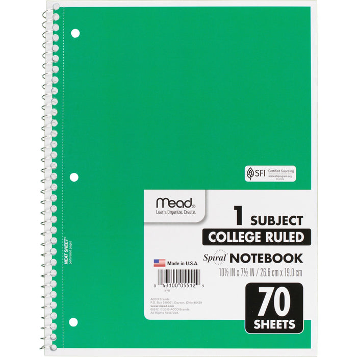 Mead One-subject Spiral Notebook - MEA05512