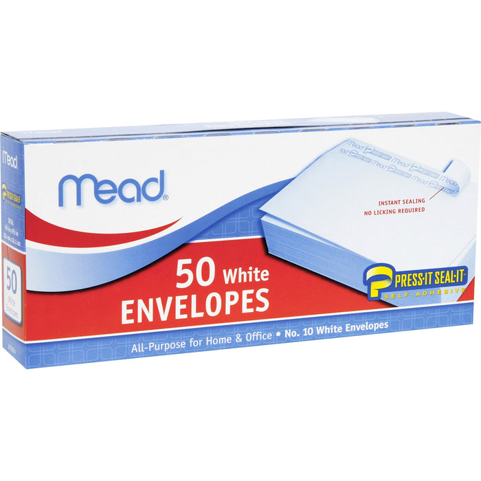 Mead Plain White Self-Seal Business Envelopes - MEA75024