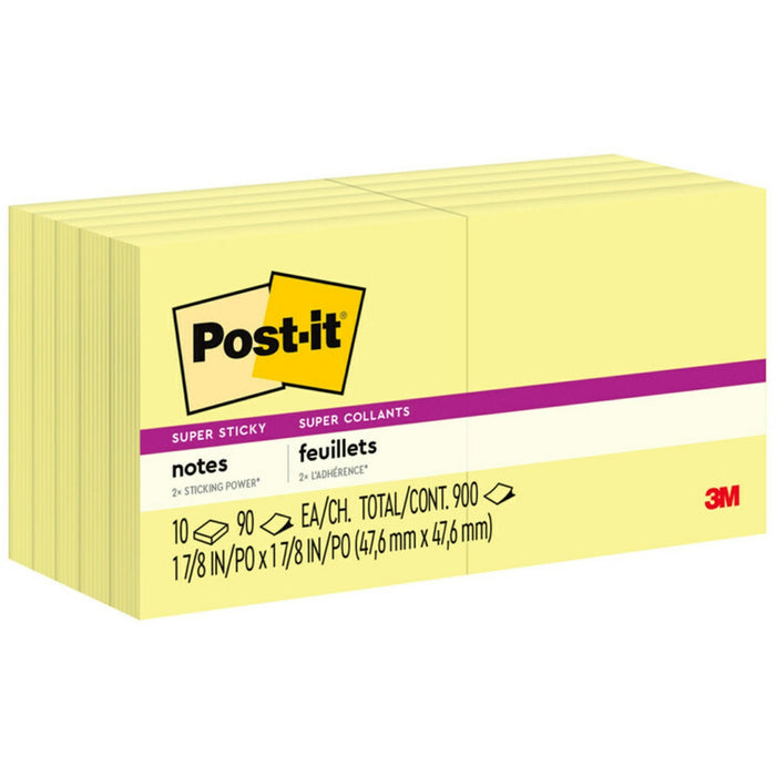 Post-it&reg; Super Sticky Adhesive Notes - MMM62210SSCY