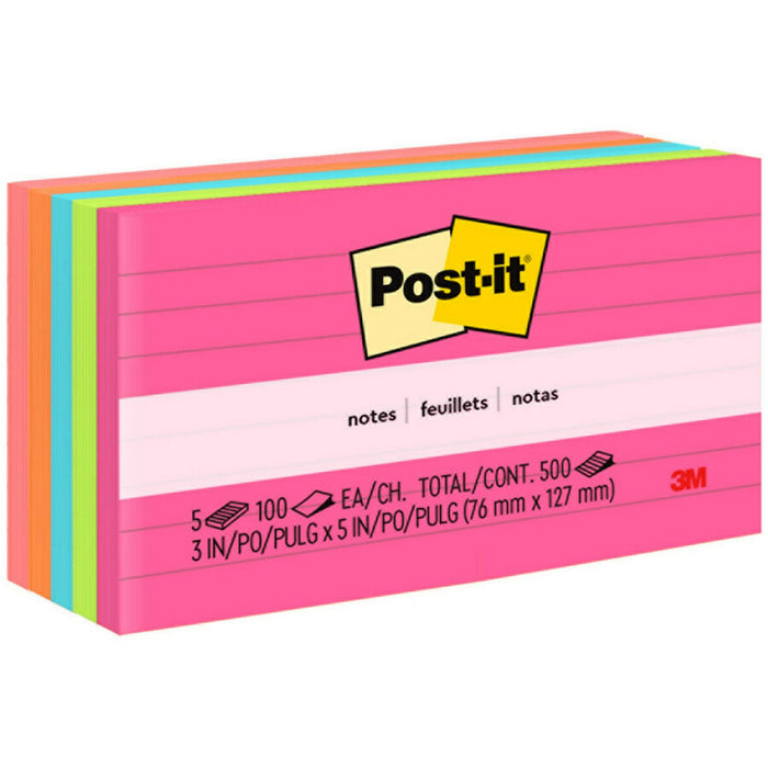 Post-it&reg; Notes Original Lined Notepads - Poptimistic Color Collection - MMM6355AN