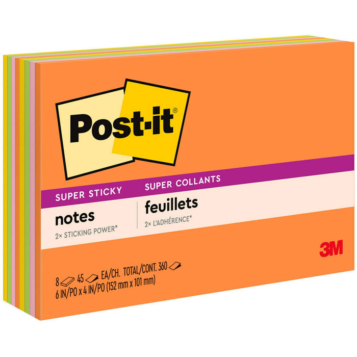 Post-it&reg; Super Stick Notes - Energy Boost Color Collection - MMM6445SSP