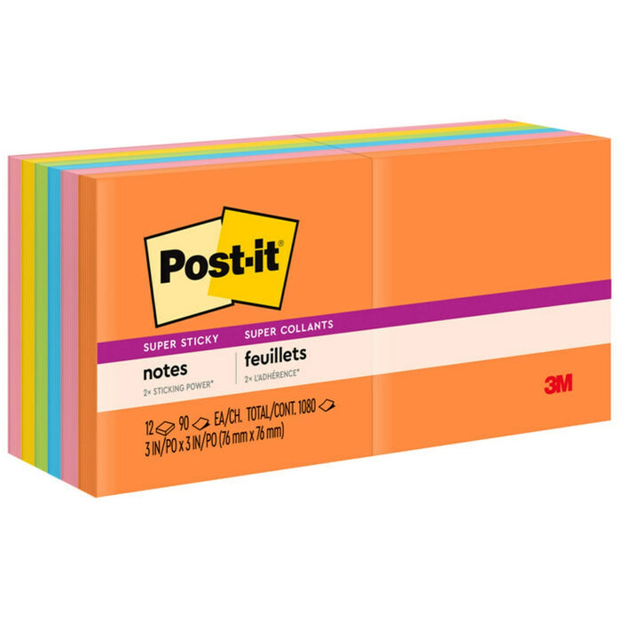 Post-it&reg; Super Sticky Notes - Energy Boost Color Collection - MMM65412SSUC