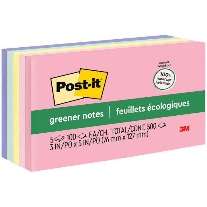 Post-it&reg; Greener Notes - Sweet Sprinkles Color Collection - MMM655RPA