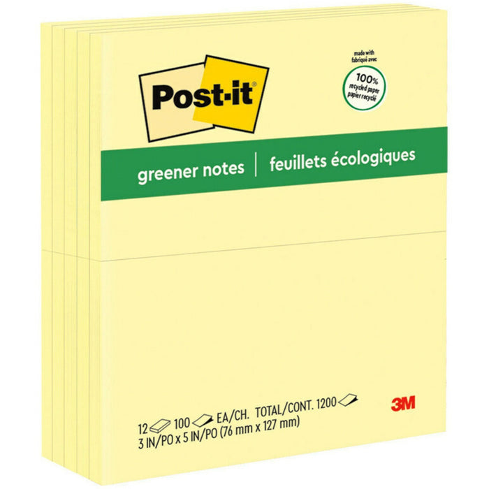 Post-it&reg; Greener Notes - MMM655RPYW