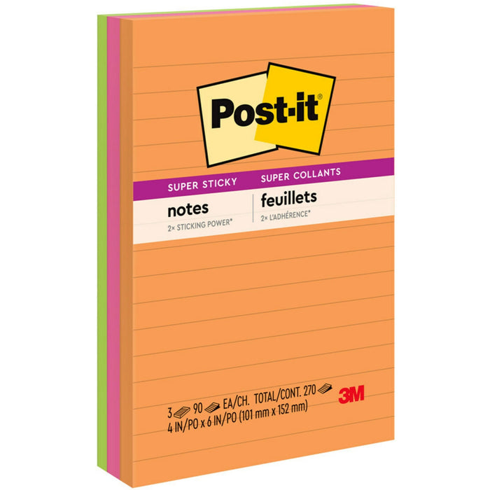 Post-it&reg; Super Sticky Notes - Energy Boost Color Collection - MMM6603SSUC