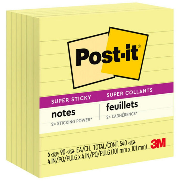 Post-it&reg; Super Sticky Lined Notes - MMM6756SSCY