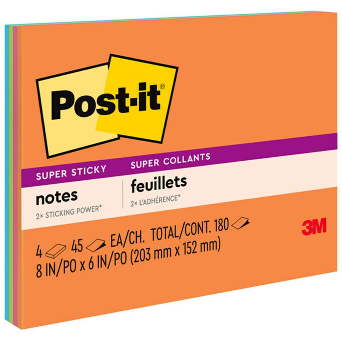 Post-it&reg; Super Sticky Notes - Energy Boost Color Collection - MMM6845SSP
