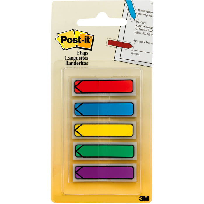 Post-it&reg; Arrow Flags in On-the-Go Dispenser - Bright Colors - MMM684ARR1