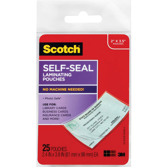 Scotch Self-sealing Laminating Business Card Pouches - MMMLS851G