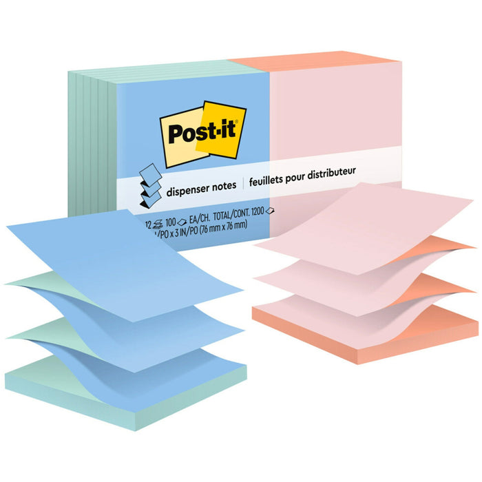 Post-it&reg; Dispenser Notes - Alternating Pastel Colors - MMMR330UALT