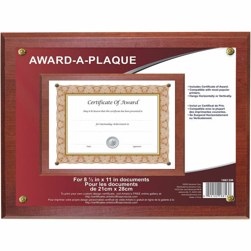 Golite nu-dell Woodgrain Award-A-Plaque - NUD18813M Nu-Dell Manufacturing Company, Inc