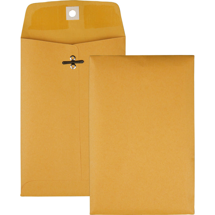 Quality Park 5 x 7-1/2 Clasp Envelopes with Deeply Gummed Flaps - QUA37835