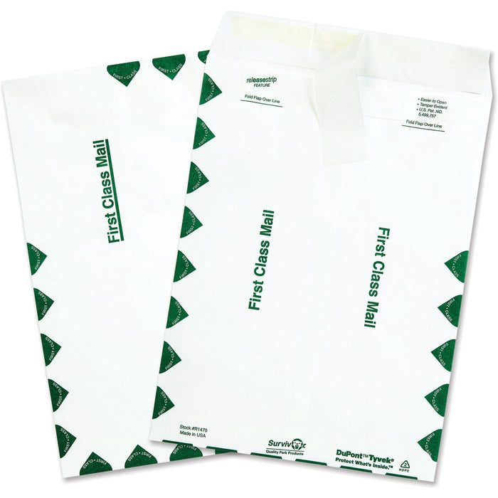 Survivor&reg; 9 x 12 DuPont Tyvek First Class Border Mailers with Self-Seal Closure - QUAR1470