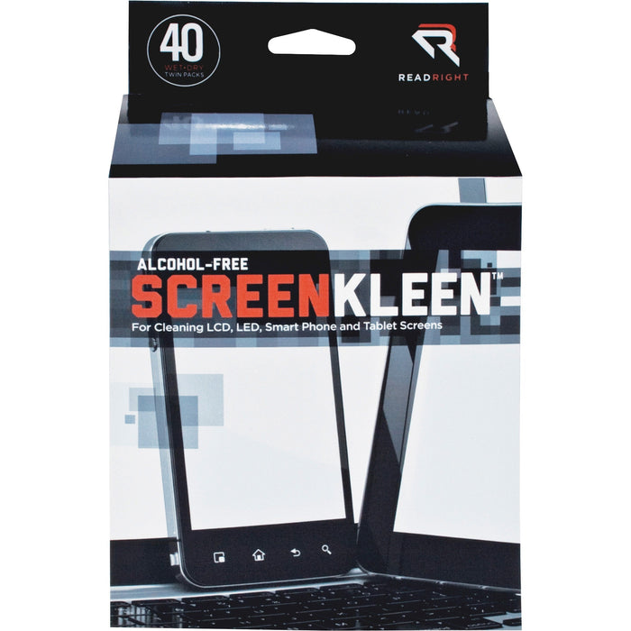 Read Right Alcohol-free LCD ScreenKleen Wipes - REARR1391