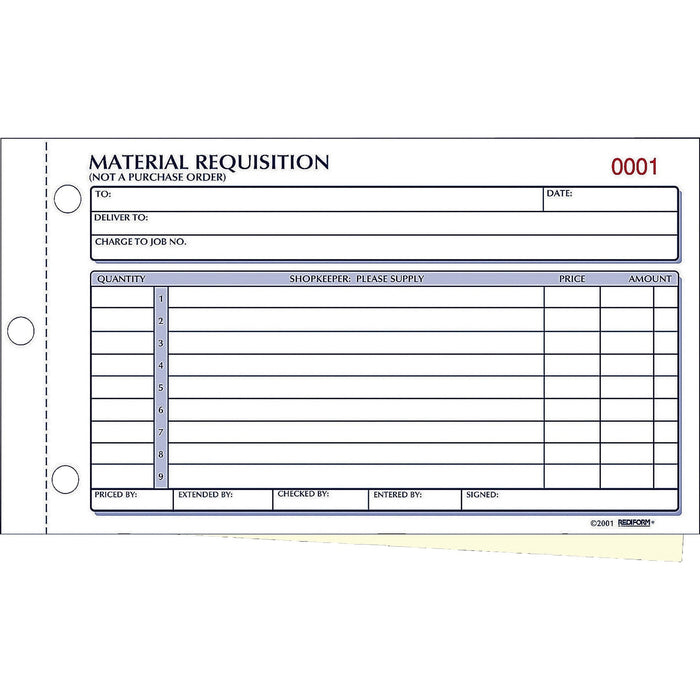 Rediform Material Requisition Purchasing Forms - RED1L114