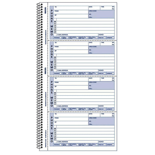Rediform Memo Style Phone Message Book - RED50076 Dominion Blueline, Inc