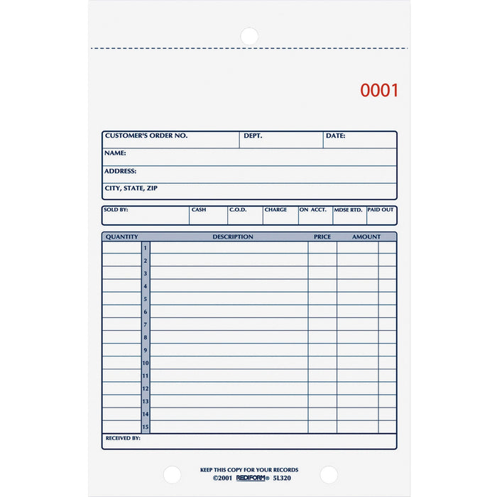 Rediform 2-Part Carbonless Sales Forms - RED5L320