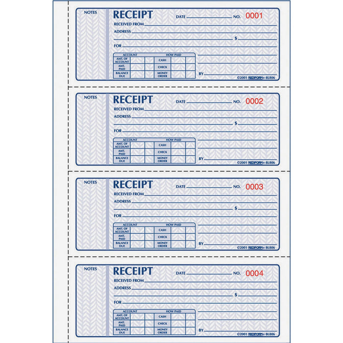 Rediform Receipt Money Collection Forms - RED8L806