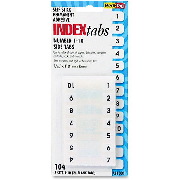 Redi-Tag Permanent Numbered Tab Indexes - RTG31001
