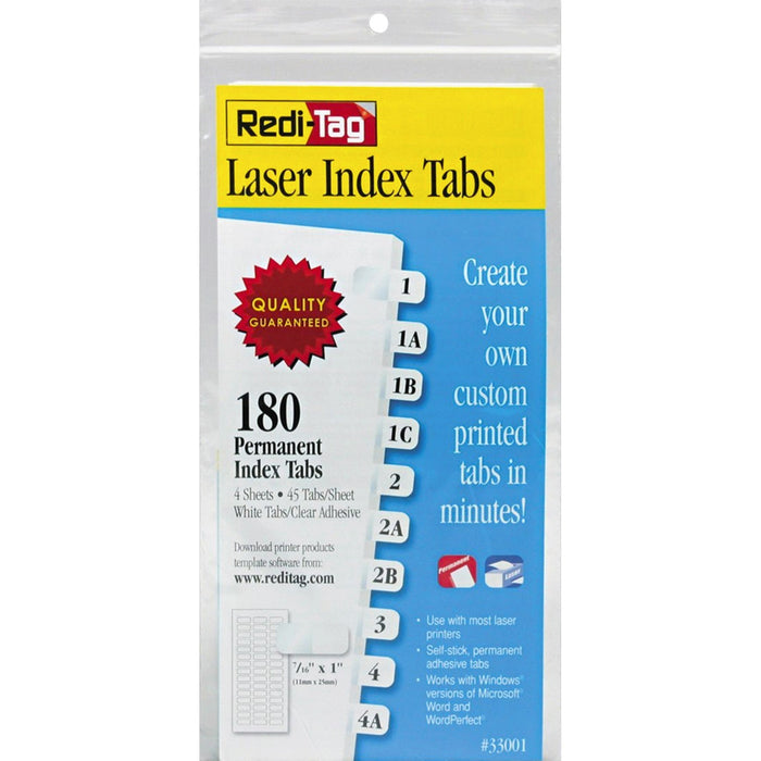 Redi-Tag Laser Printable Index Tabs - RTG33001