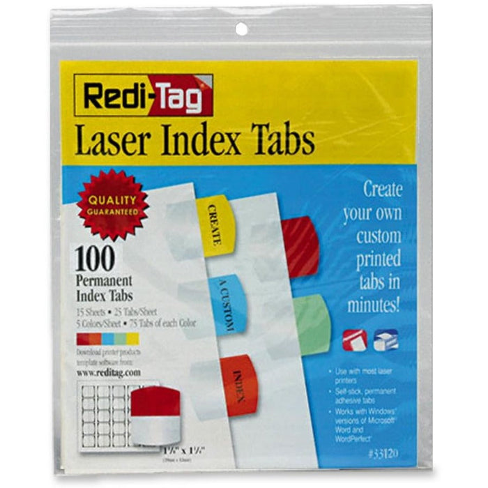 Redi-Tag Laser Printable Index Tabs - RTG33120 Redi-Tag Corporation