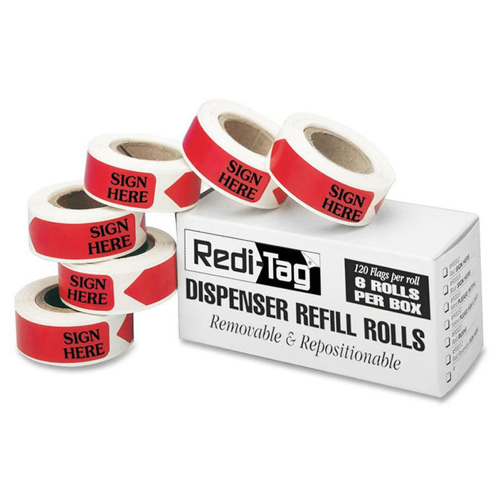 Redi-Tag Sign Here Arrow Flags Dispenser Refills - RTG91002