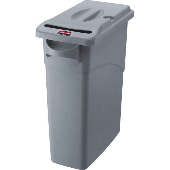 Rubbermaid Commercial Slim Jim Confidential Document Container w/Lid - RCP9W15LGY