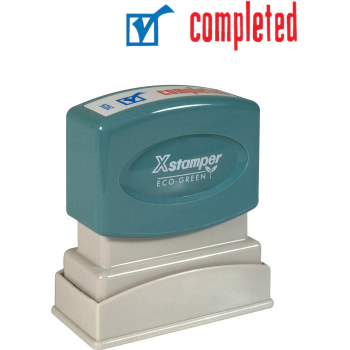 Xstamper Red/Blue COMPLETED Title Stamp - XST2026