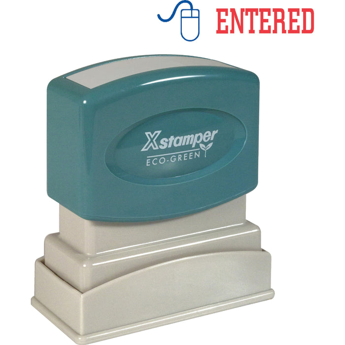Xstamper Red/Blue ENTERED Title Stamp - XST2027